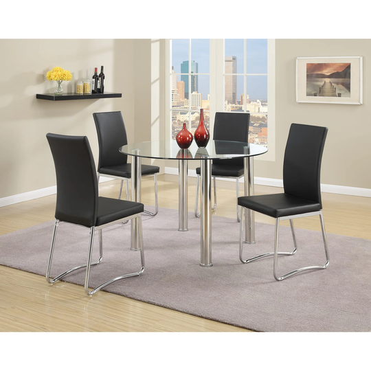 Modern Dining Chairs Set of 4 Faux Leather Upholstered Cushion Chairs