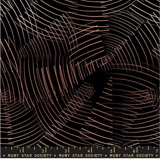 First Light Sono Graphic Lines Pencil Black 1/2 Yard Cut | Ruby Star Society Rs5053 14M