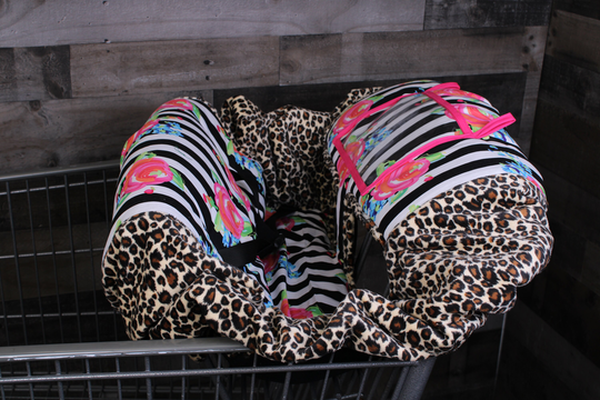 Shopping Cart Cover. High Chair Floral Stripes Boy Girl Cover