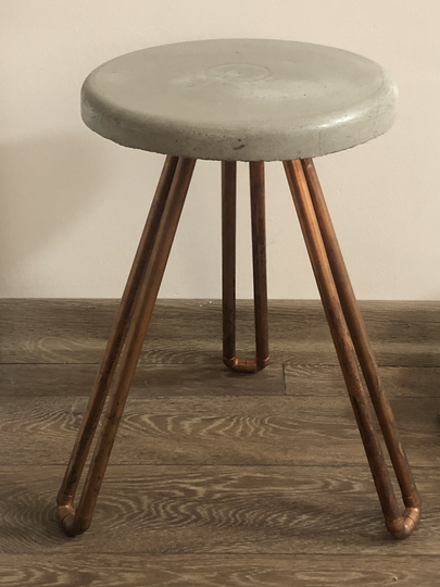 Concrete Copper Side Table