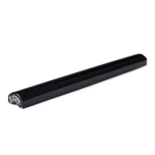 The Tile Life Fresno 6" x 0.625" Polished Ceramic Black Pencil Liner Trim - 6" x 0.625" of 1