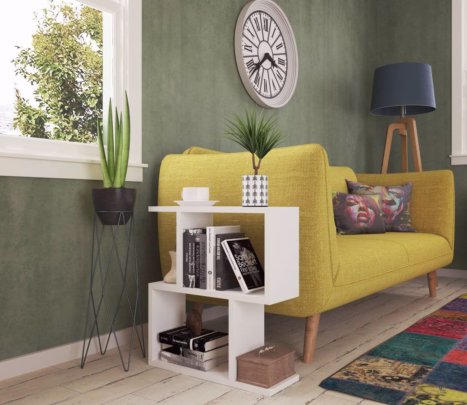 Autumn Side Table/End For Living Room - White 23 Inches Tall