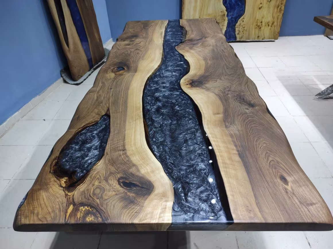 Live Edge Epoxy Resin Table - Dining Table, Coffee