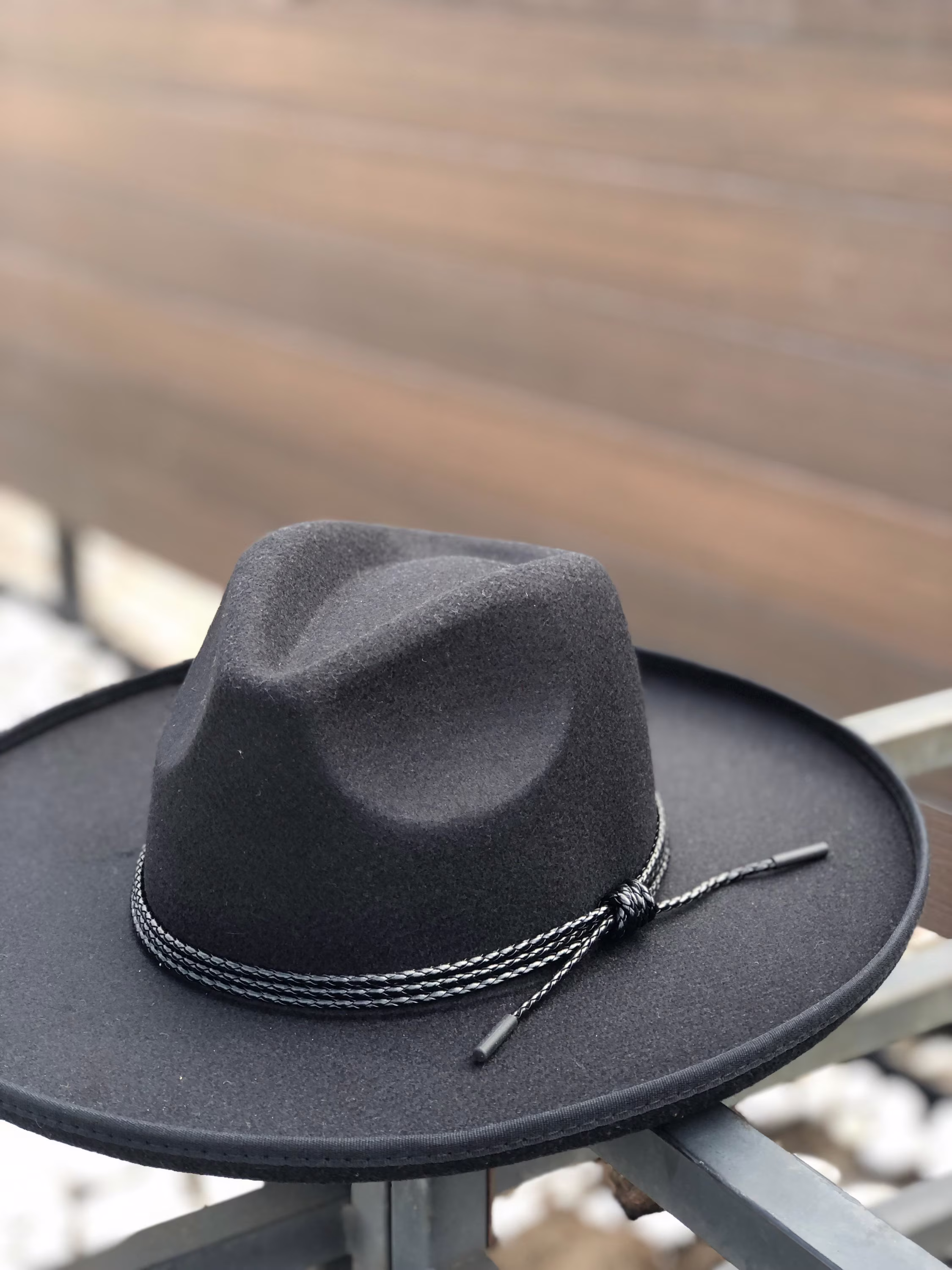 Black Vegan Fedora | Pencil Rolled Wide Brim Women's Hat