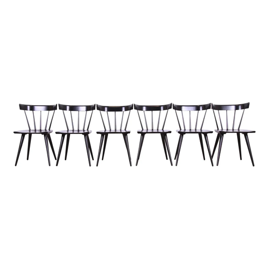 Paul Mccobb Planner Group Mid-Century Modern Spindle Back Dining Chairs, Set Of Six