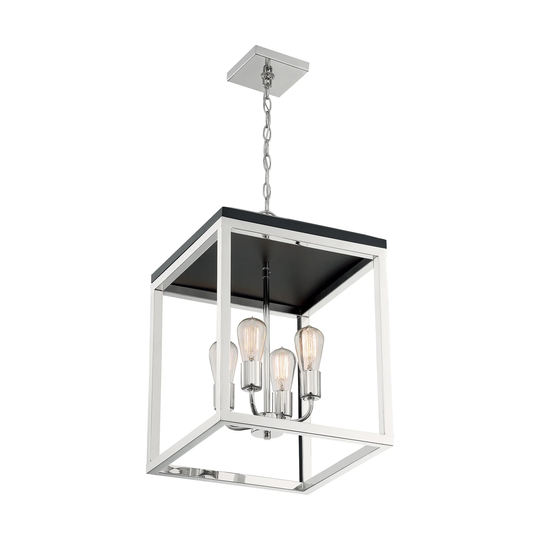 Nova Lighting Four Light Pendant Cakewalk Polished Nickel / Black Acce - exact size