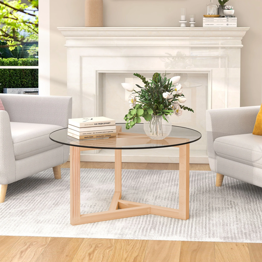 Modern Round Glass Coffee Table