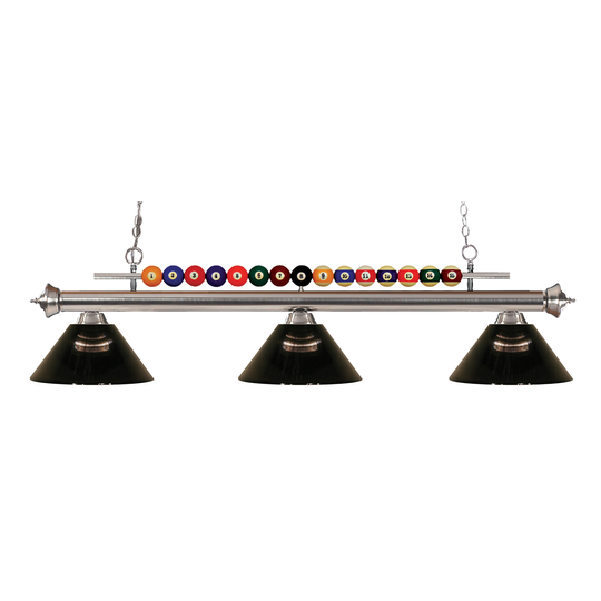 Avery Home Lighting Shark 3-light Island/Billiard Acrylic Smoke-finished Light - Grey - Brushed Nickel