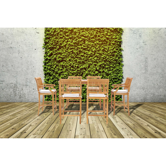 Chic Teak Antigua Rectangular Teak Wood Bistro Counter Table, 63 x 35 inch (table only)
