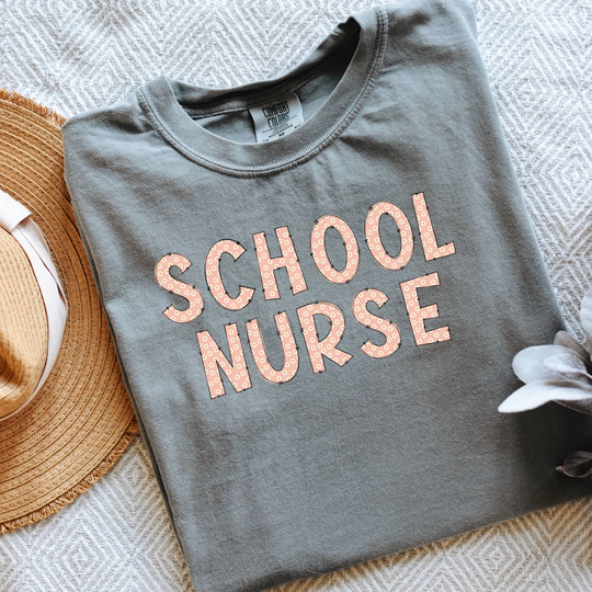School Nurse Comfort Colors Shirt, Retro Tee, Oversized Women's T-Shirt, Cute Aesthetic Back To Shirt