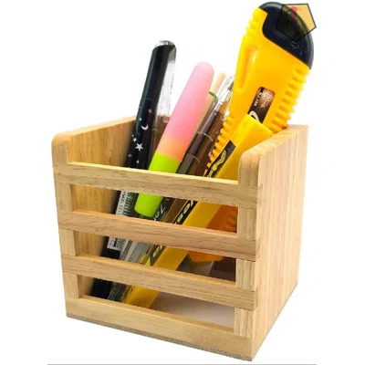 Wooden Pen Pencil Holder Multipurpose Holder Desktop Office Supplies Container