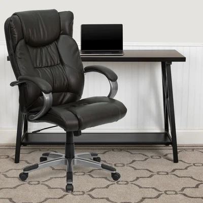 Contemporary High Back Leather Soft Ripple Upholstered Executive Swivel Office Chair
