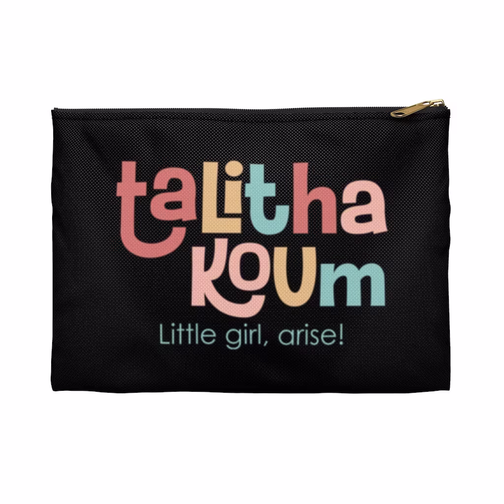 Talitha Koum Little Girl Arise | Flat Pouch Catholic Christian Gift Confirmation First Communion Gift For Her |Pencil