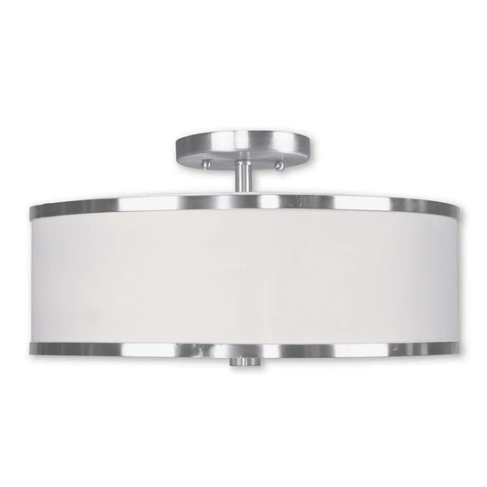 Livex Lighting Park Ridge 3-Light Brushed Nickel Ceiling Mount - Silver