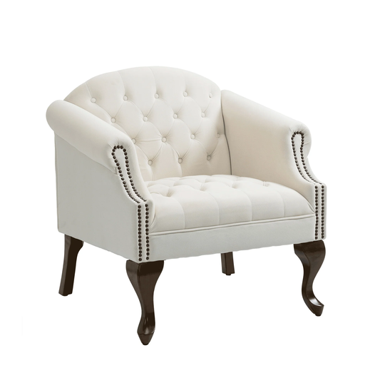 Upholstered Accent Living Room Chair Lounge Chair with Wood Leg Velvet