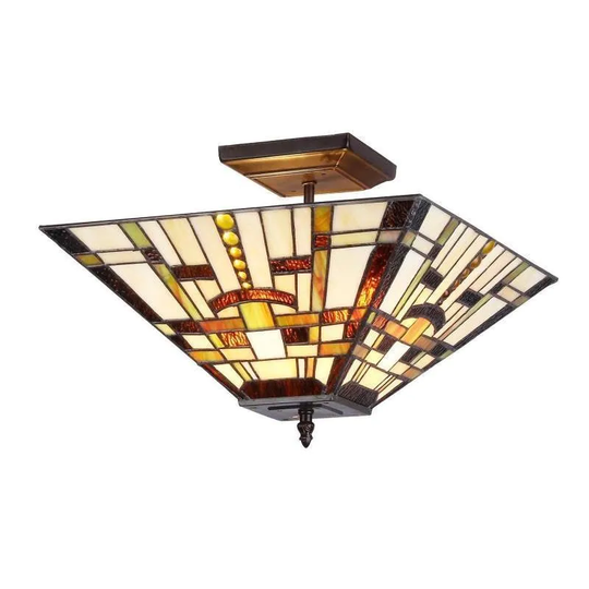 Chloe Tiffany Style Mission Design 2-light Semi-flush Mount Fixture