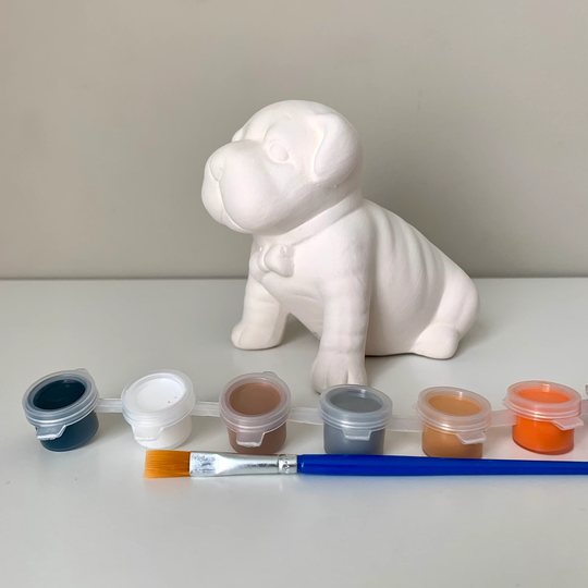 Bulldog Pottery Painting Kit, Bank, At Home Painting Kit, Diy Piggy Bank, Ceramic Art Kits, Paint Party Craft Kits