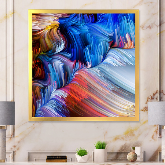 Designart 'Elegance Of Liquid Color VIII' Modern Framed Wall Art