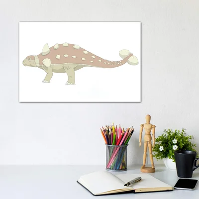 Euoplocephalus Pencil Drawing with Digital Color by Alice Turner - Graphic Art Print