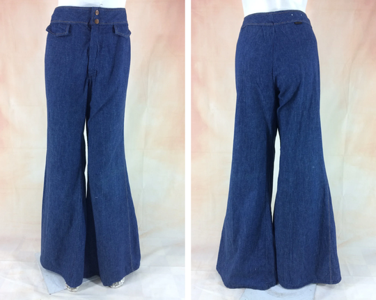 Size 30/31 Vintage 70S Wrangler Bell Bottoms Women's Hippie Boho Wide Leg Bootcut Flared Soft Denim Jeans Made in Usa, 30/31" Waist