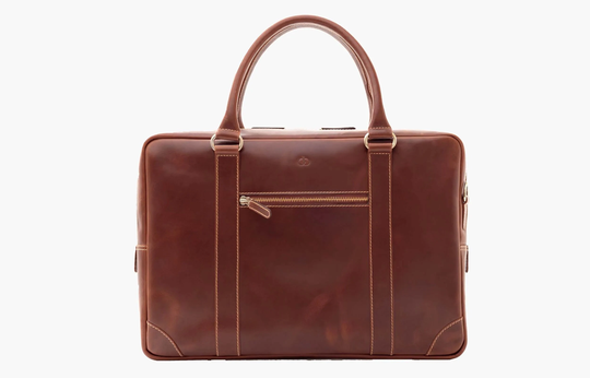 Brown Leather Messenger Bag, Briefcase Laptop Genuine Travel Satchel Gift For Him/Her