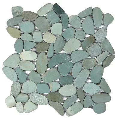 Danube Random Sized Natural Stone Mosaic Tile in Green