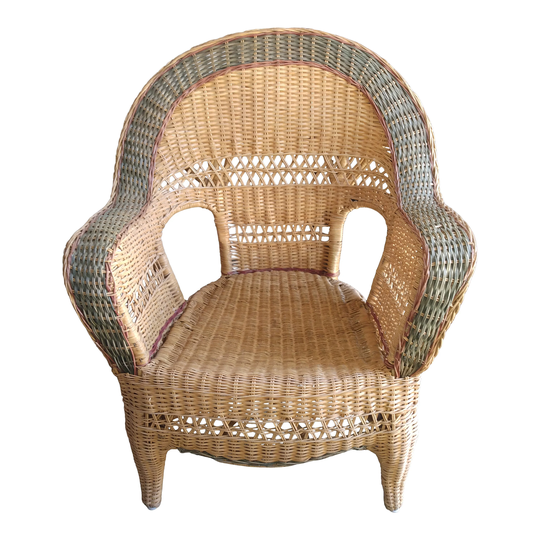 Vintage Chair, Boho Adult Size Wicker Home Decor