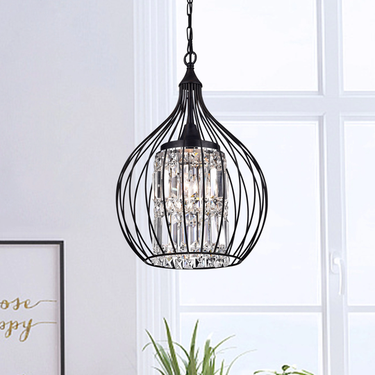 Acatia Round 3-Light Black Foyer Metal Pendant