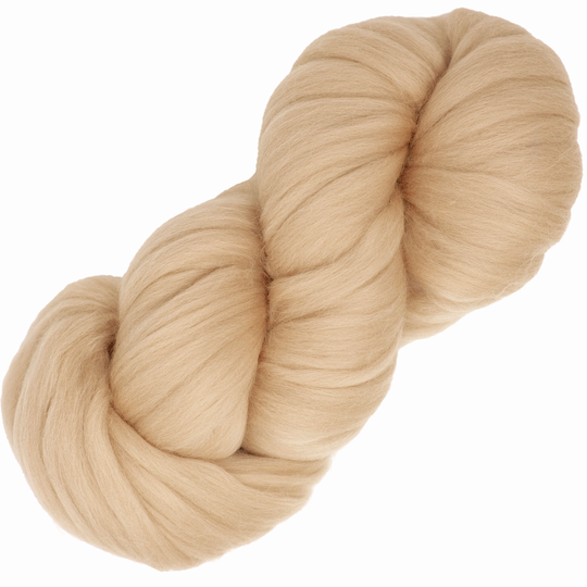 Merino Pencil Roving - Pre-Drafted Easy Spinning, Textured Weaving, Wall Hangings & Felt Painting. Luxuriously Soft 100% Wool, Dune