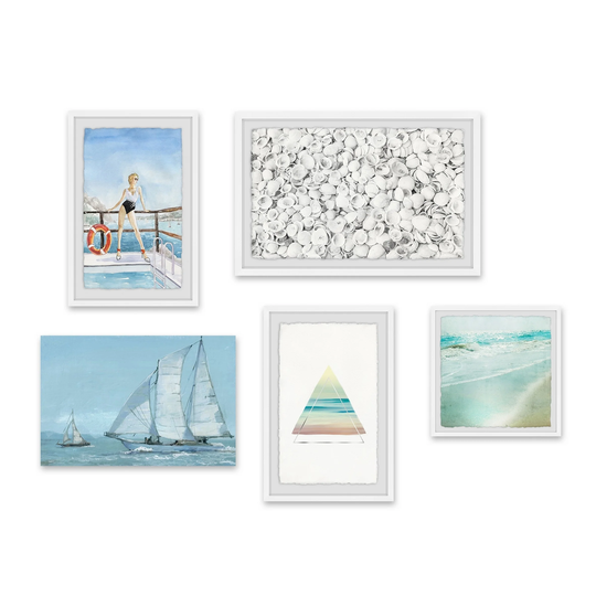 Marmont Hill - Handmade De Bas en Haut Pentaptych Wall Art - Multi-color