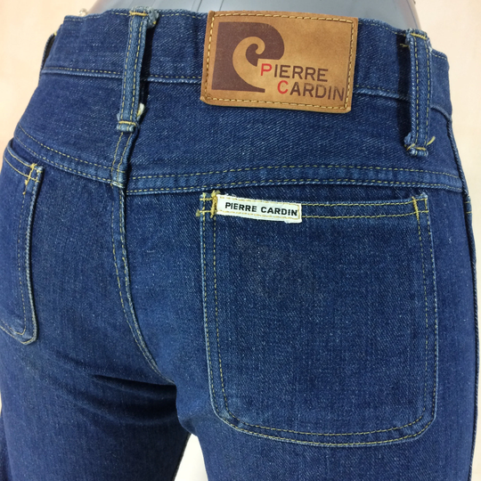 Size 31 Vintage 80S Pierre Cardin Bell Bottoms Jeans Women's Hippie Boho Wide Leg Bootcut Flared Denim Designer Waist 31"