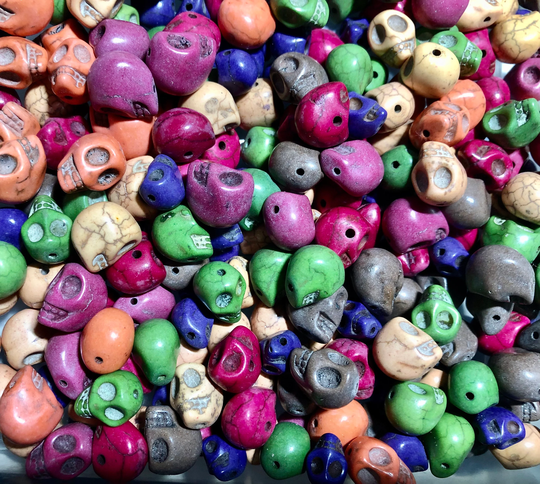 Skull Bead Mixed Color & Assorted Size Beads Colors Sugar Skull Bead Howlite