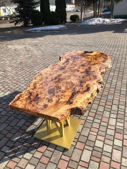 Farmhouse Dining Table With Metal Legs, Mid Century Solid Wood Table, Modern Room Maple Kitchen Handmade