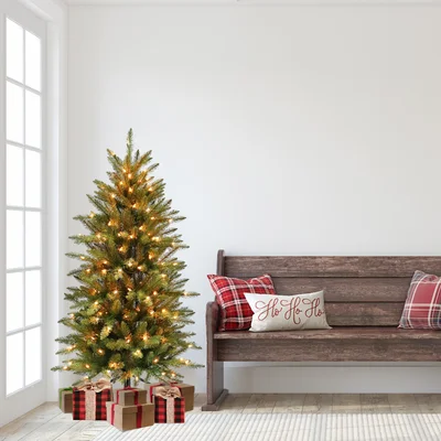 Fraser Pencil Green Fir Christmas Tree with Clear/White Lights