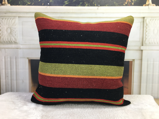 Sofa Kilim, Pillow Cover, 20 X Kilim Pillow, Bohemian Bench Handwoven Couch Wool Home Decor, 2823