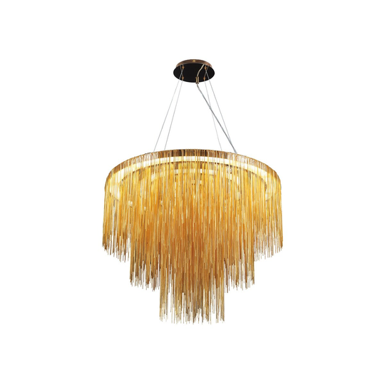Avenue Lighting Fountain Ave. Collection gold plated solid brass box cut jewelry chain chandelier - 30