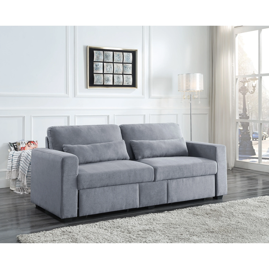Storage Sofa in Gray Linen,Contemporary Style
