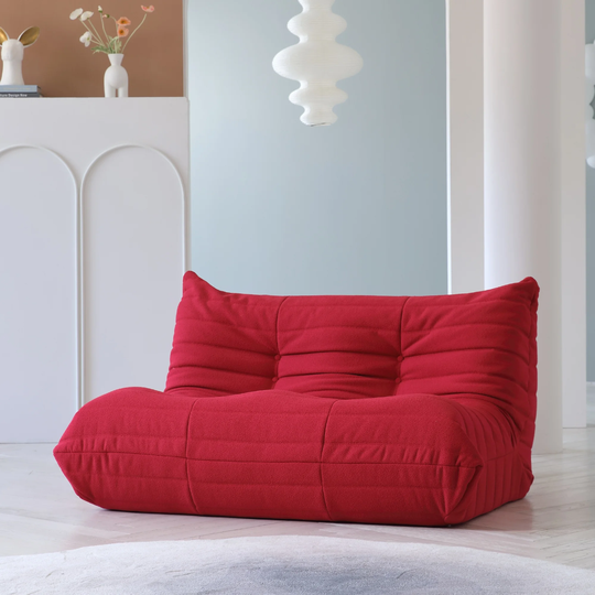 Teddy Fabric 2-Seat Floor Sofa,Lazy Sofa for Bedroom Living Room