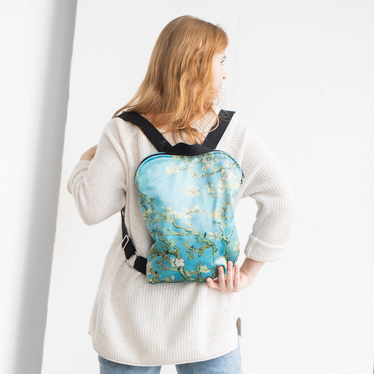 Handmade Backpack Soft Canvas | Almond Blossoms