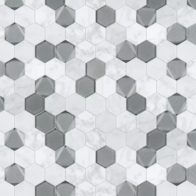 Phantom 2" x 2" Honeycomb Marble Look Mosaic Wall Tile