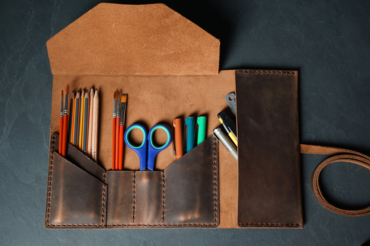 Personalized Pencil Roll, Pen Case, Artist Roll, Gift For Painter, Leather Roll, Tools Roll Case, Painter Case, Brush Artist Roll