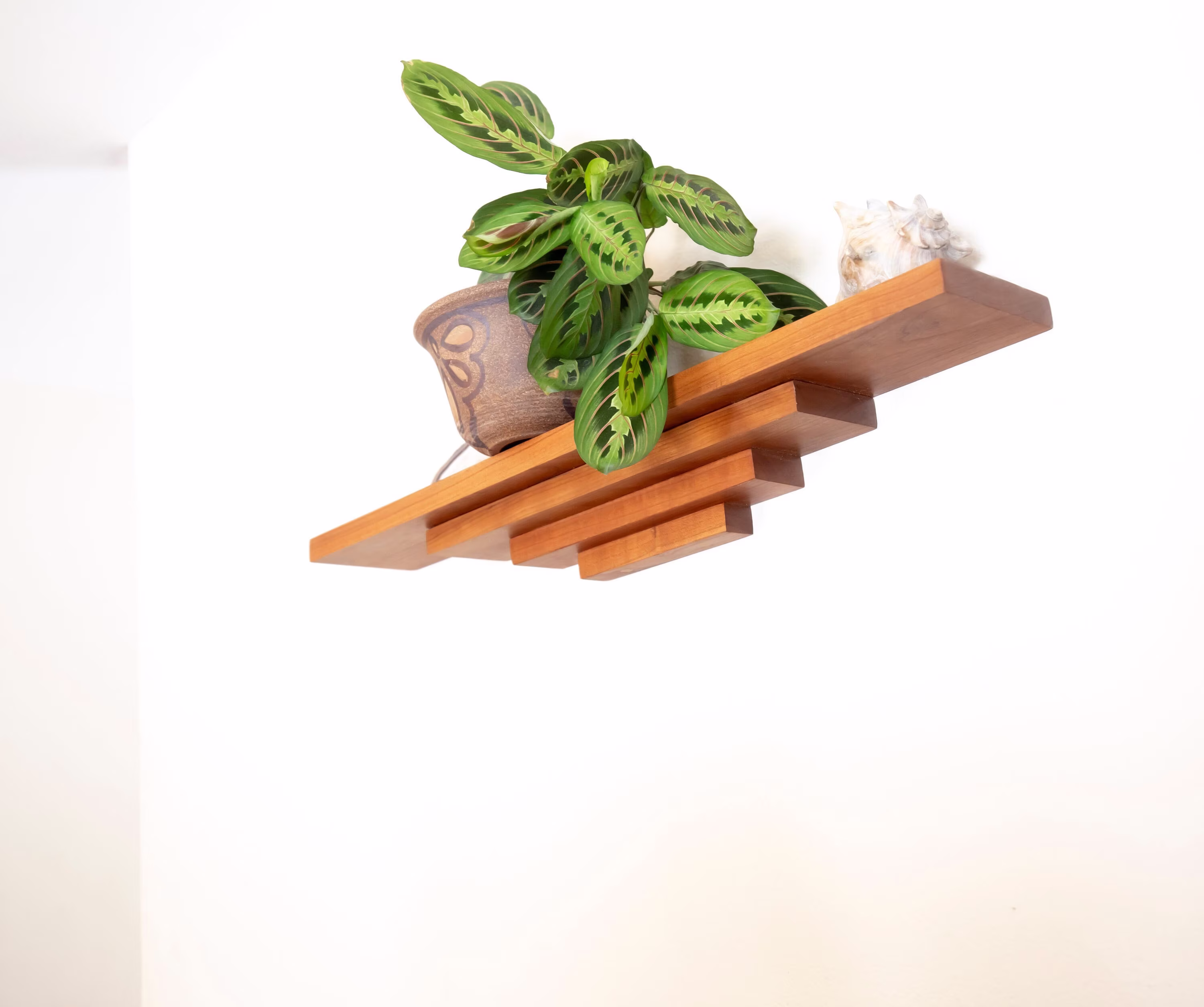 Wall Mantle Shelf, Geometric Wood Floating Shelves, Hanging Fireplace Mantle, Mid Century Modern Shelving, Office Storage, Bookshelf