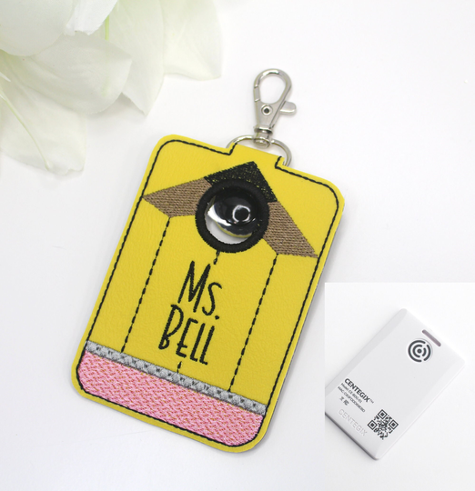 Alarm Id Badge Holder, Holder Key Ring, Personalized Pencil Vertical Card Case, Lanyard Accessory, Teacher Gift