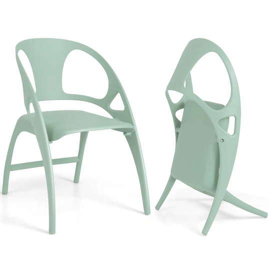 Costway Set of 2 Folding Dining Chairs Modern PP Dining Chairs Indoor - See Details