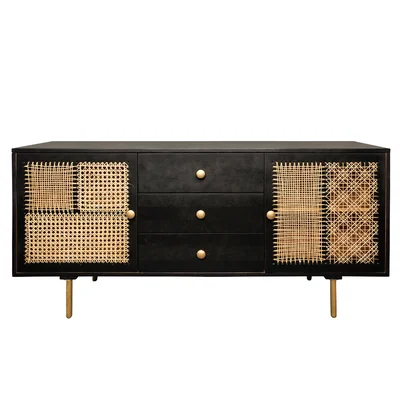 Emmert 63" Wide 3 Drawer Wood Sideboard