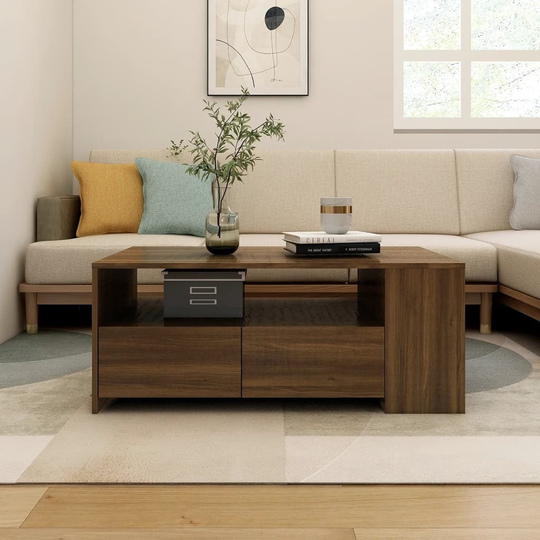 Coffee Table Brown Oak 40.2"x21.7"x16.5" Engineered Wood