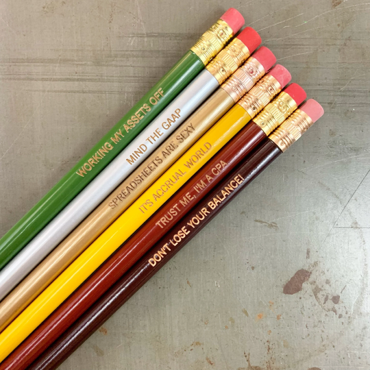 Accountant Cpa Personalized Pencil Set in Multicolored Wood. Multiple Quotes. Redfathers Day Accountant. Gift Under 10