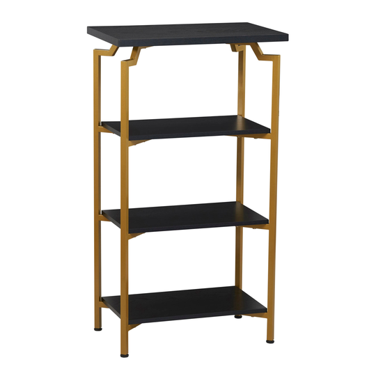 Crown Modern 4-Tier Wood Shelf, Black Oak
