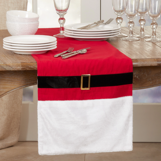 Christmas Table Runner With Santa Belt Design - 16"x72"