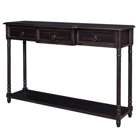 Wood Console Table with Drawers